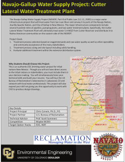 Navajo-Gallup Water Supply Project: Cutter Lateral Water Treatment