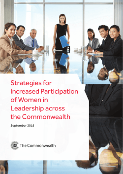 Strategies for Increased Participation of Women in Leadership