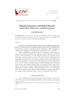 Deposit Insurance and Moral Hazard