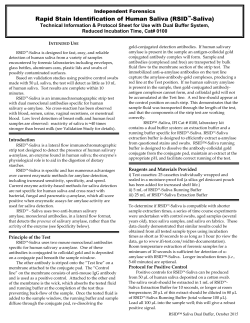 Rapid Stain Identification of Human Saliva (RSID&trade;
