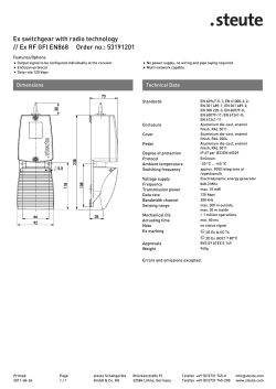 Ex switchgear with radio technology // Ex RF GFI EN868 Order no