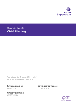 Brand, Sarah Child Minding
