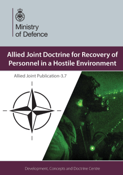 allied joint doctrine for recovery of personnel in a hostile environment