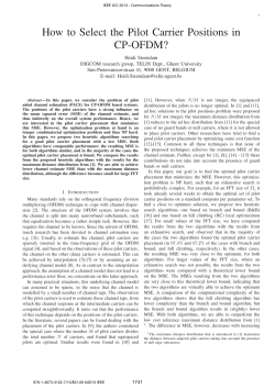 How to Select the Pilot Carrier Positions in CP