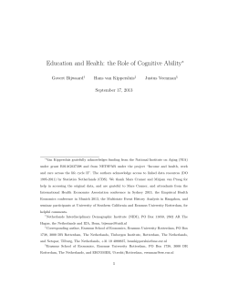 Education and Health: the Role of Cognitive Ability