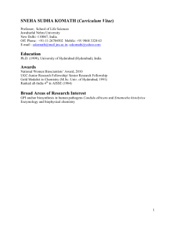 SNEHA SUDHA KOMATH - Jawaharlal Nehru University