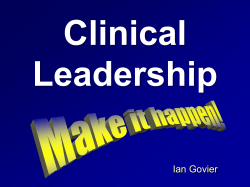 Clinical Leadership&hellip; - CTR training and consultancy