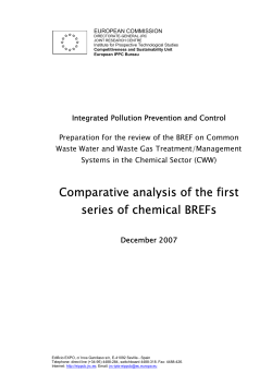 Comparative analysis of the first series of chemical BREFs