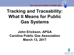 Tracking and Traceability - Carolinas Public Gas Association