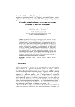 Changing situational contexts present a constant - DORAS