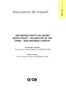 Document de travail - OFCE