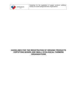 guidelines for the registration of organic products certifying
