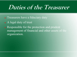 Duties of the Treasurer - Gabriola Power Squadron