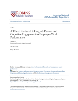 A Tale of Passion: Linking Job Passion and Cognitive Engagement