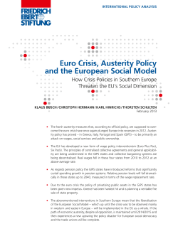 Euro crisis, austerity policy and the European social model : how