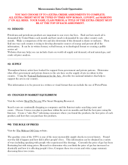 Microeconomics Extra Credit Opportunities YOU MAY CHOOSE UP
