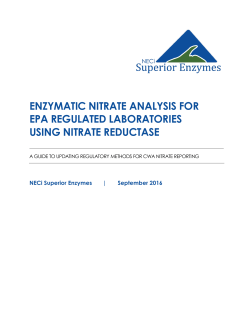 enzymatic nitrate analysis for epa regulated laboratories using