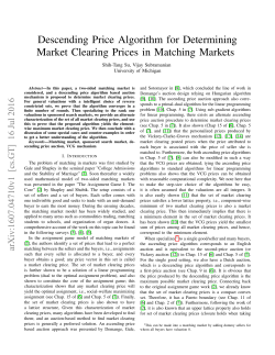 Descending Price Algorithm for Determining Market Clearing