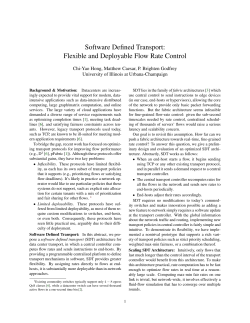Software Defined Transport: Flexible and Deployable Flow Rate