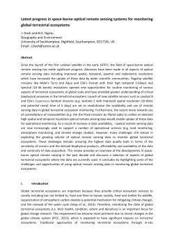 Latest progress in space-borne optical remote sensing systems for