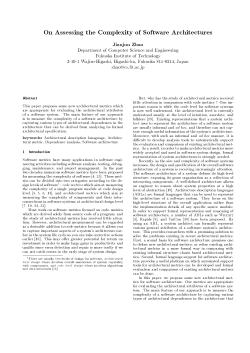 On Assessing the Complexity of Software Architectures