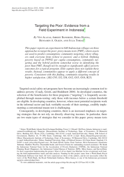 Targeting the Poor: Evidence from a Field
