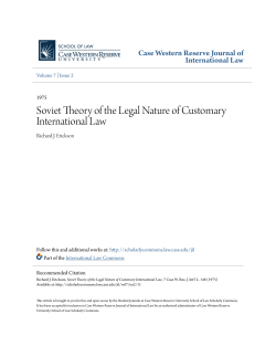 Soviet Theory of the Legal Nature of Customary International Law