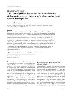 The thienopyridine derivatives (platelet adenosine diphosphate