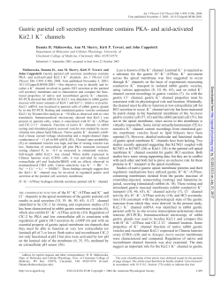 Gastric parietal cell secretory membrane contains PKA