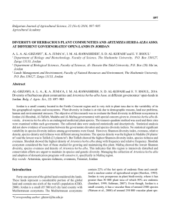 DIVERSITY OF HERBACIOUS PLANT COMMUNITIES AND