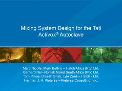 Mixing System Design for the Tati Activox&reg; Autoclave