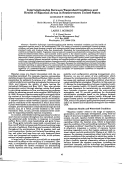 Interrelationship Between Watershed Condition and Health of