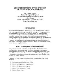 long-term effects of the drought on the central great plains - K