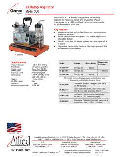 Tabletop Aspirator Model 300 - Allied Healthcare Products, Inc.