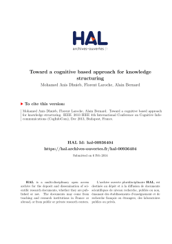 Toward a cognitive based approach for knowledge structuring