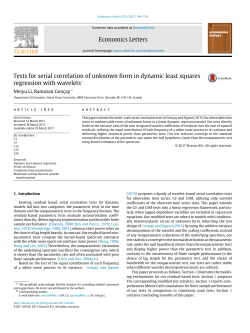Economics Letters Tests for serial correlation of unknown
