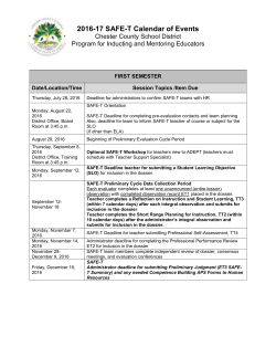 2016-2017 SAFE-T Calendar - Chester County School District