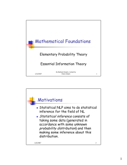 slides on Probability Teory and Information Theory