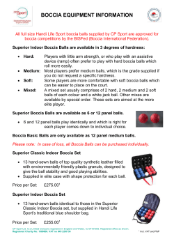HANDI LIFE SPORT EQUIPMENT ORDER FORM