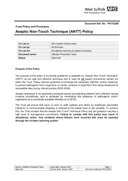 Aseptic Non - Touch Technique (ANTT)