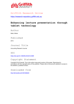 Enhancing lecture presentation through tablet technology