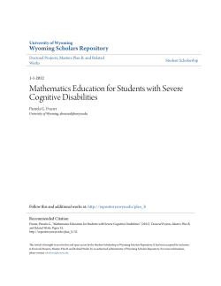 Mathematics Education for Students with Severe Cognitive Disabilities