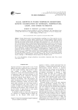 Algal growth in warm temperate reservoirs: kinetic examination of