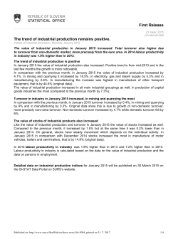 First Release The trend of industrial production remains