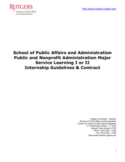 Internship Guidelines/Contract - National Center for Public