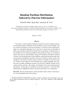 Random Partition Distribution Indexed by Pairwise