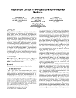 Mechanism Design for Personalized Recommender Systems