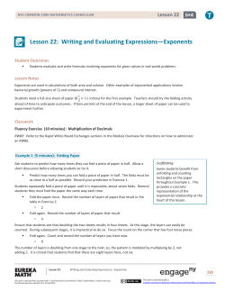 Grade 6 Mathematics Module 4, Topic F, Lesson 22