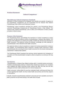 Position Statement Cultural Competence