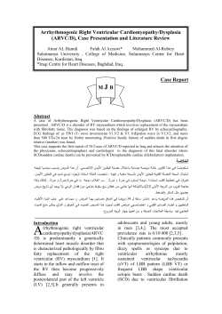 Case Report Abstract A case of Arrhythmogenic Right Ventricular